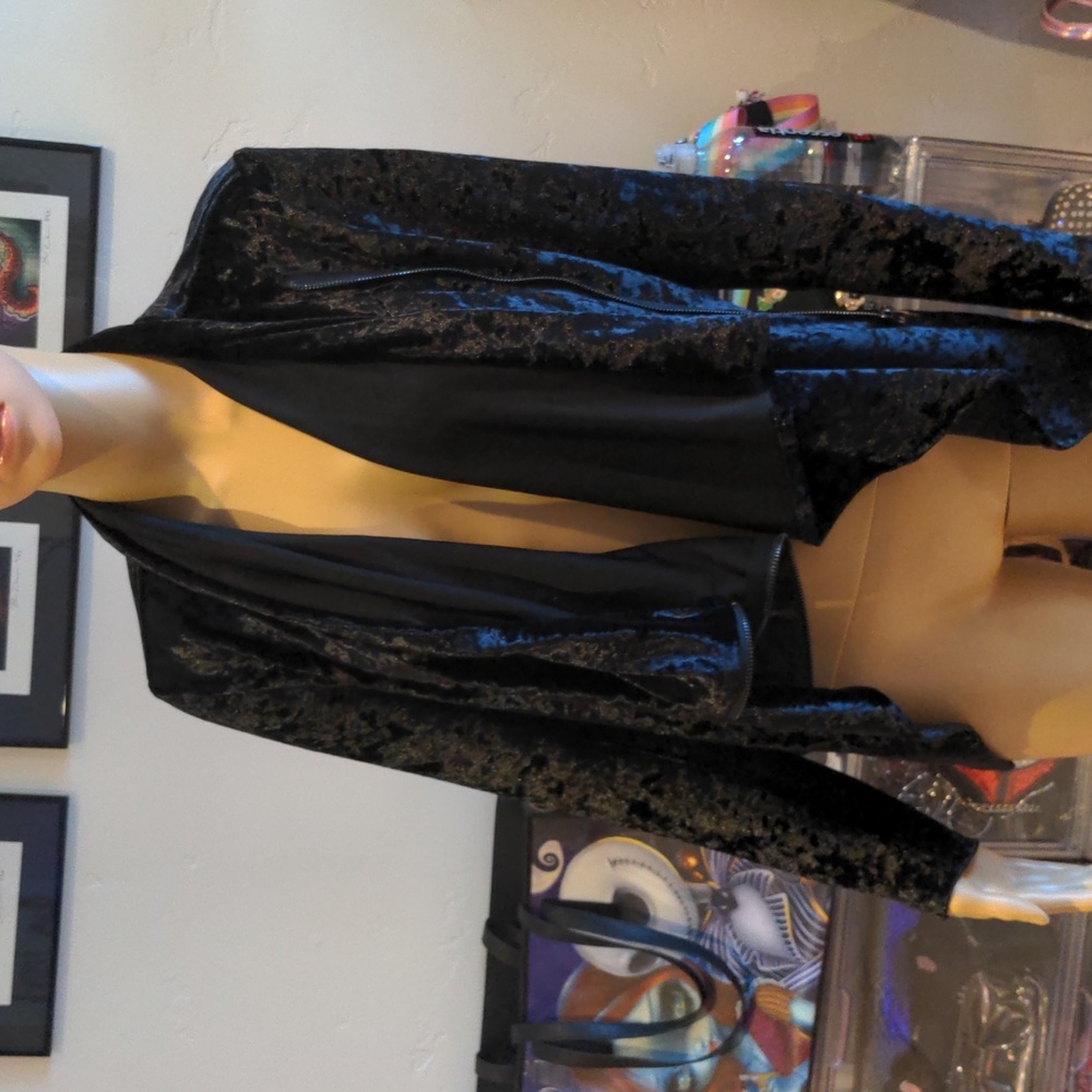 Black velvet jacket evening coat